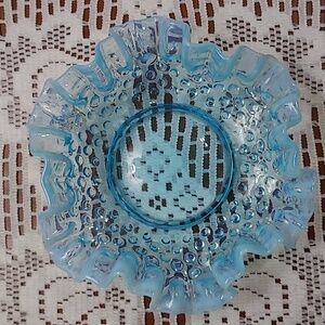 Fenton Blue Opalescent Hobnail Bon Bon or Candy Dish.